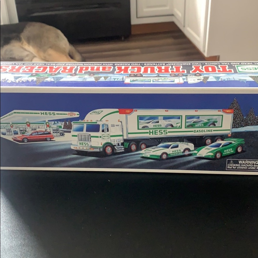 Hess toy truck and racers